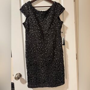 Adrianna Papell Black Sequin Dress